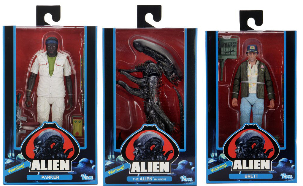 Alien 40th Anniversary 7 Inch Action Figure Series 2 - Set of 3 (Brett - Parker - Big Chap Bloody)