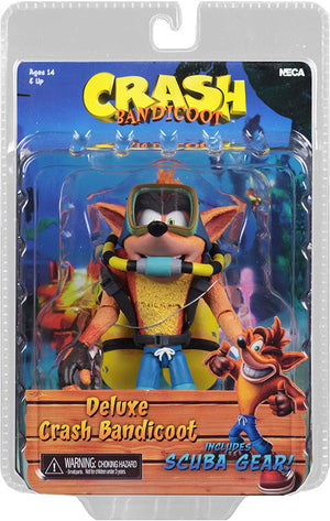 Crash Bandicoot 5 Inch Action Figure Deluxe Series - Crash Bandicoot with Scuba Gear