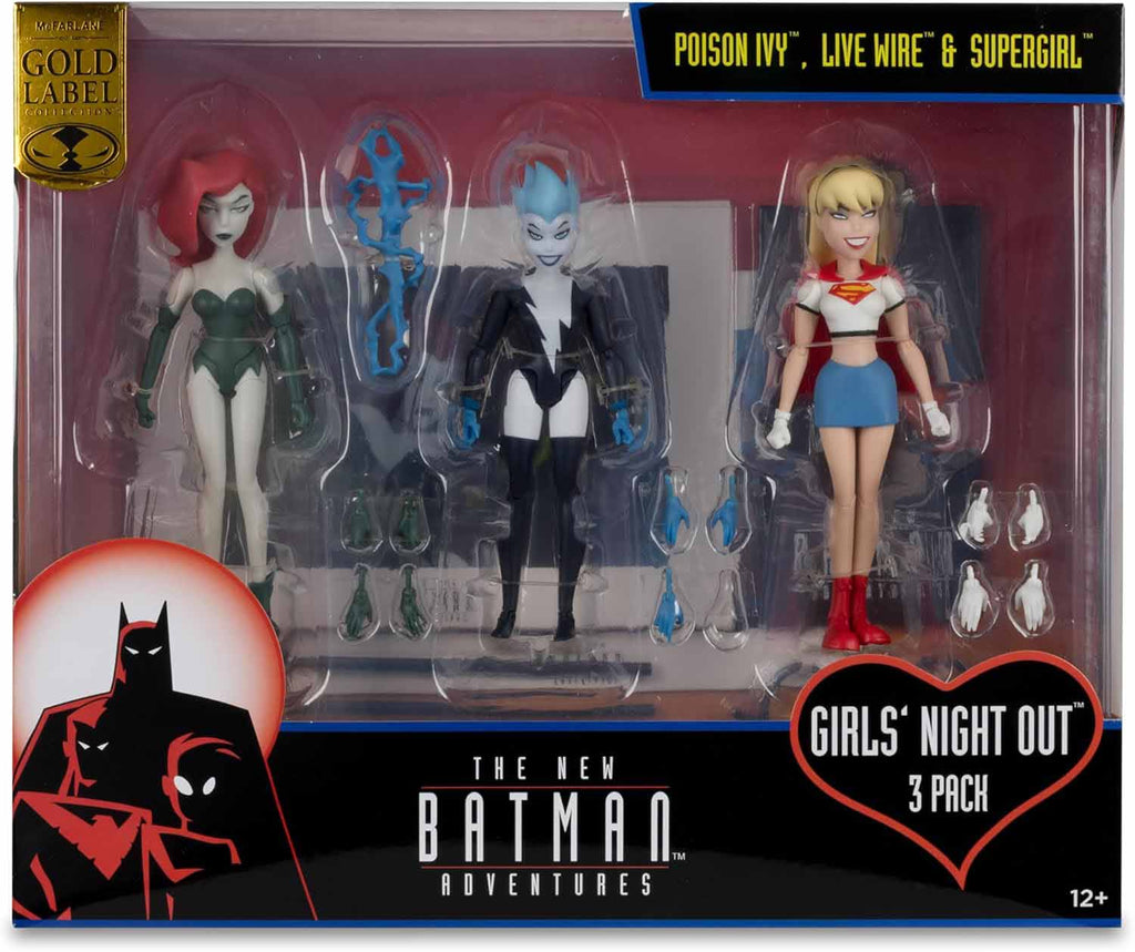 DC Direct The New Batman Adventures 6 Inch Figure 3-Pack Exclusive - (Poison Ivy - Live Wire - Supergirl) Gold Label