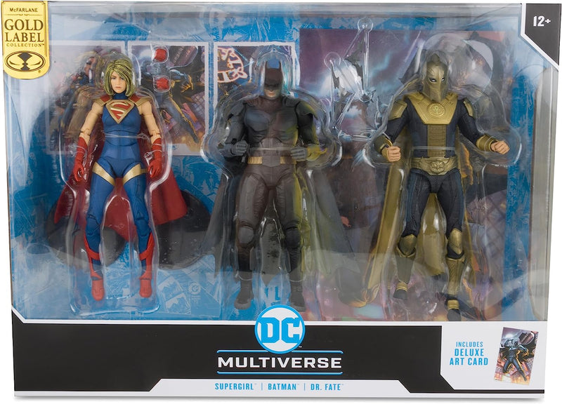 DC Multiverse Injustice 7 Inch Action Figure 3-Pack - Batman - Dr Fate -  Supergirl Gold Label Exclusive