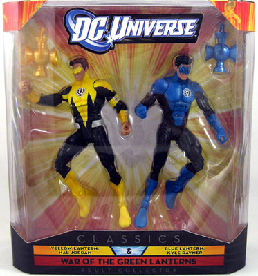 DC Universe 6 Inch Action Figure War Of The Green Lanterns - Yellow Lantern Hal Jordan & Blue Lantern Kyle Rayner