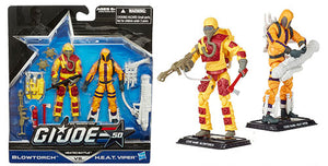 G.I. Joe 50th Anniversary 3.75 Inch Action Figure 2-Pack Wave 1 - Heated Battle (Blowtorch vs. H.E.A.T. Viper)