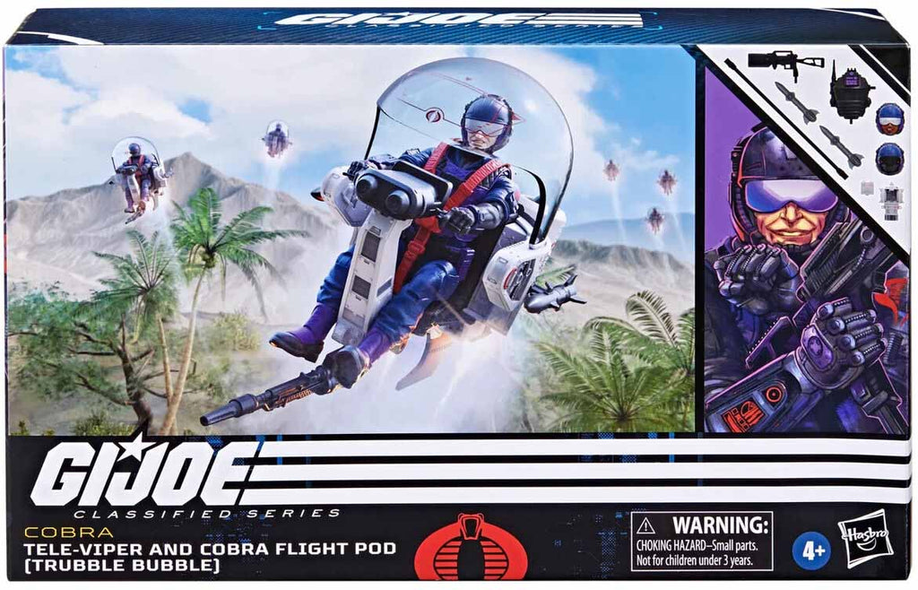 G.I. Joe Classified 6 Inch Vehicle Figure - Tele-Viper & Cobra Flight Pod (Trubble Bubble)