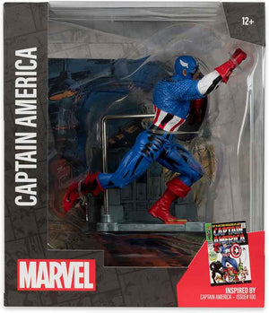 Marvel Collectible 7 Inch Statue Figure 1/10 Scale Posed Scene - Captain America #100