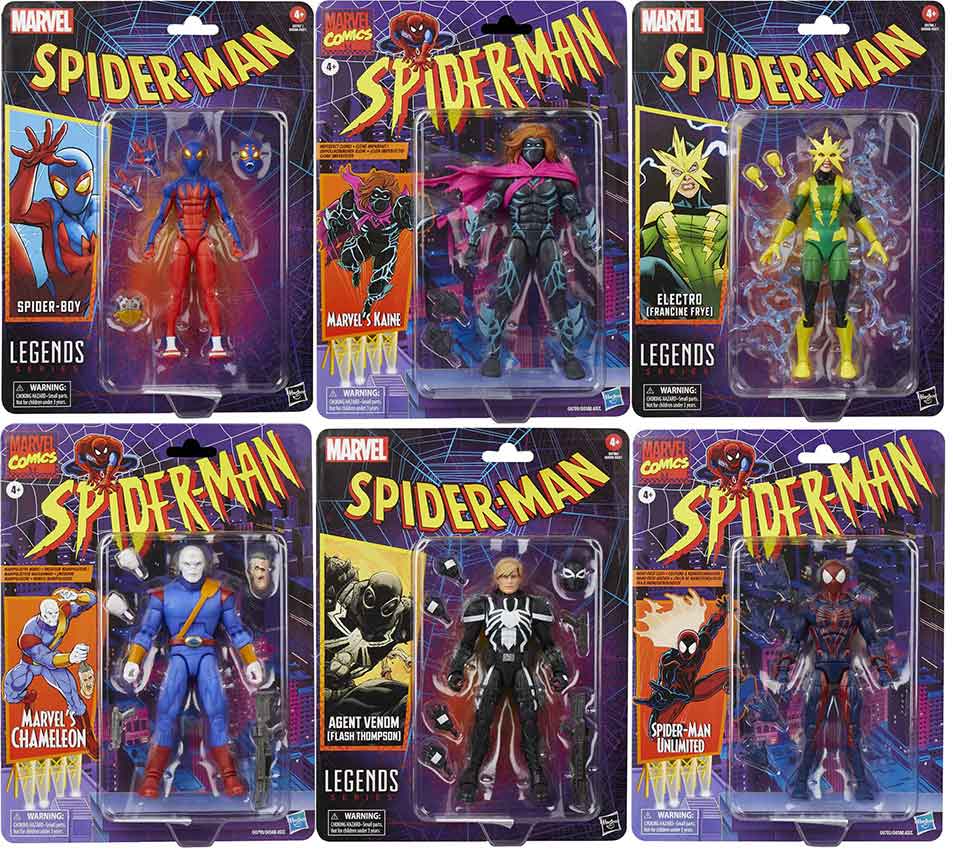 Marvel Legends Retro 6 Inch Action Figure Spider-Man Wave 5 - Set of 6