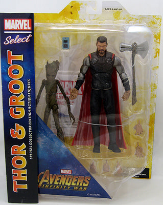 Marvel Select 7 Inch Action Figure Avengers Infinity War - Thor with Groot