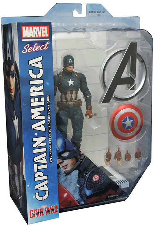 Marvel Select 8 Inch Action Figure Civil War Series - Captain America