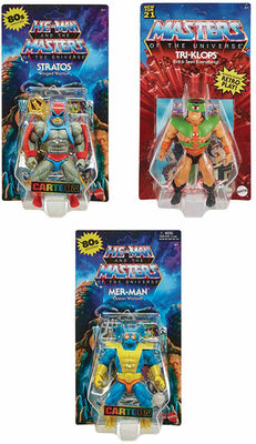 Masters Of The Universe Origins 6 Inch Action Figure Wave 18 - Set of 3 (TriKlops - MerMan - Stratos)