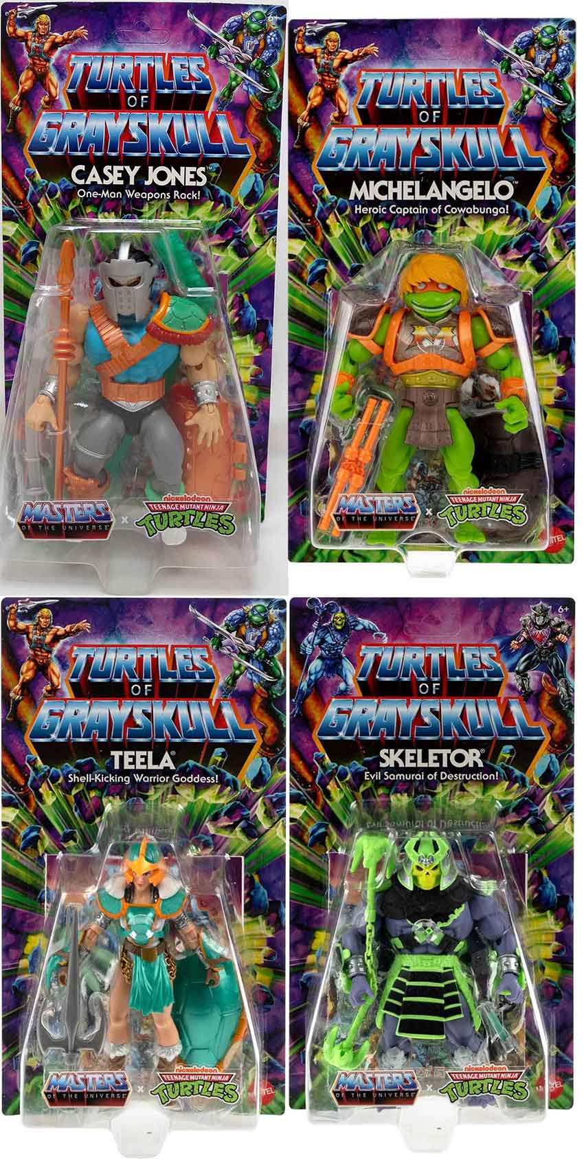 Masters Of The Universe Teenage Mutant Ninja Turtles Origins 6" Figure Turtles Of Grayskull Wave 3 - Set of 4