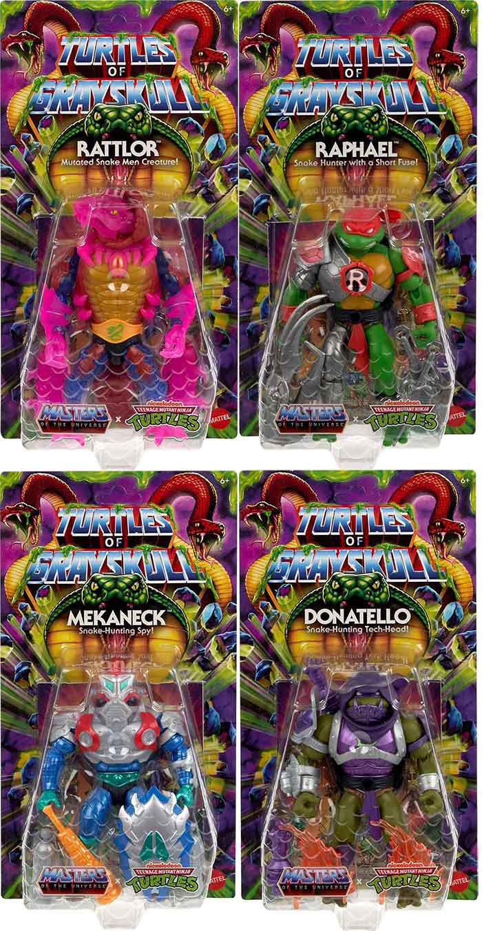 Masters Of The Universe Teenage Mutant Ninja Turtles 6 Inch Action Figure Turtles Of Grayskull Wave 5 - Set of 4