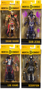 Mortal Kombat 11 7 Inch Action Figure Wave 5 - Set of 4 (Liu - Shao - Scorpion - Zub)