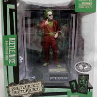 Movie Maniacs Beetlejuice 2024 6 Inch Static Figure Posed Exclusive - Beetlejuice Glow In Dark Platinum