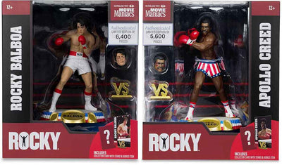 Movie Maniacs Rocky 1976 6 Inch Static Figure Posed Wave 1 - Set of 2 (Rocky & Apollo)