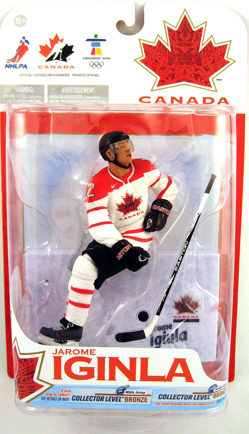 NHL Hockey Exclusive 6 Inch Action Figure Team Canada Special 2010 - Jarome Iginla White Jersey Bronze Level Variant