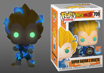 Pop Animation 3.75 Inch Action Figure Dragonball Z - Super Saiyan 2 Vegeta Glow In Dark #709 Chase