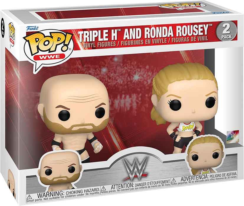 Pop WWE Wrestling 3.75 Inch Action Figure 2-Pack - Triple H and Ronda Rousey