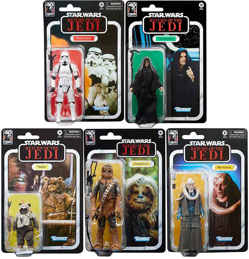 Star Wars 40th Anniversary 6 Inch Action Figure (2023 Wave 2) - Set of 5  (Paploo - Bib - Chewbacca - Trooper - Palpatine)