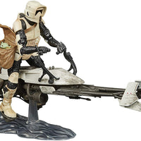 Star Wars The Black Series 6 Inch Vehicle Figure Box Art Exclusive - Speeder Bike Scout Trooper & The Child