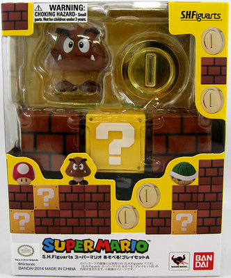 Super Mario Brothers 4 Inch Action Figure S.H.Figuarts Series - D-Arts Brick Playset