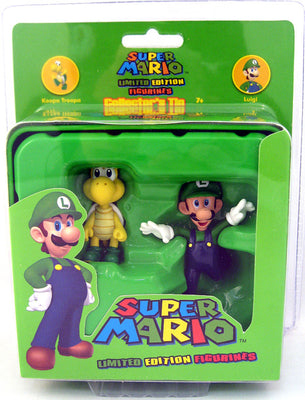 Super Mario Collector's Tin 2 Inch Mini Figurines Series 2 - Luigi & Koopa Troopa 2-Pack