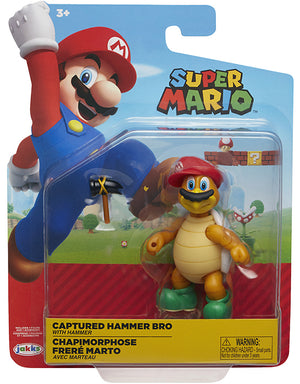 Super Mario 4 Inch Action Figure World Of Nintendo Wave 15 - Captured Hammer Bro with Hammer