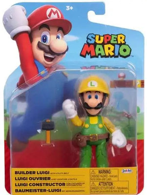 Super Mario World Of Nintendo 4 Inch Action Figure Wave 32 - Builder Luigi