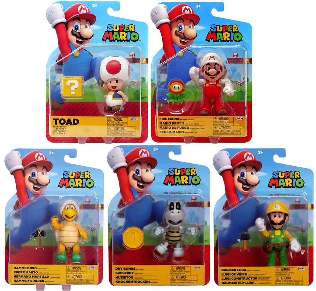 Super Mario World Of Nintendo 4 Inch Action Figure Wave 32 - Set of 5