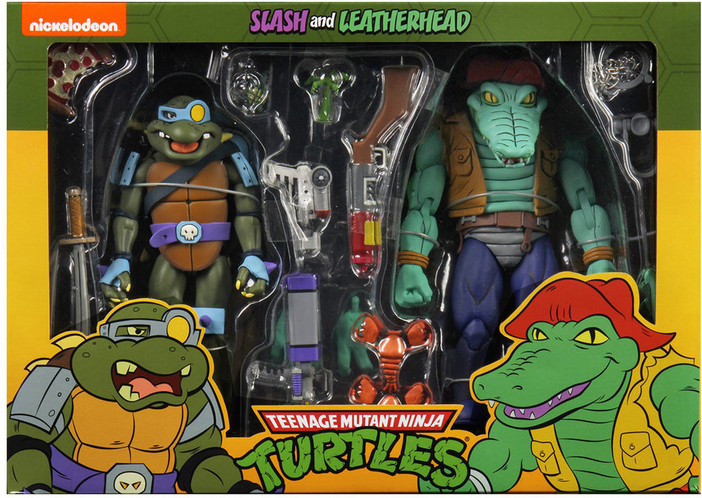 Teenage Mutant Ninja Turtles 7 Inch Action Figure 1980 Cartoon 2-Pack - Leatherhead & Slash