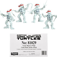 Teenage Mutant Ninja Turtles 4 Inch Action Figure 4-Pack Box Set - Ninja Turtles Black and White Comic Book Figures