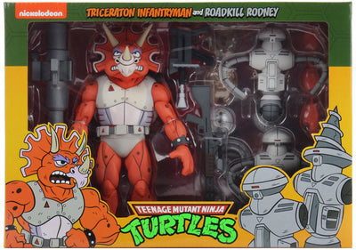 Teenage Mutant Ninja Turtles Cartoon Series 7 Inch Figure 2-Pack Exclusive - Triceraton Infantryman & Roadkill Rodney