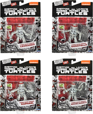 Teenage Mutant Ninja Turtles 4 Inch Action Figure B&W Comic Series Box Set - Ninja Turtles Black & White Comic Book Figures