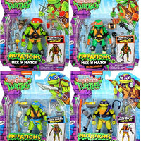 Teenage Mutant Ninja Turtles 4.5 Inch Action Figure Mix N Match Wave 2 - Set of 4 (Leo - Donatello - Mikey - Raphael)