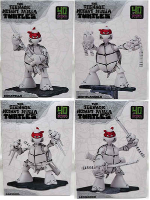 Teenage Mutant Ninja Turtles 4.5 Inch Action Figure Original Sketch - Set of 4 (Black & White)