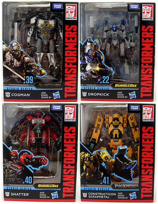 Transformers Movie Studios Series 5 Inch Action Figure Deluxe Class - Set (Dropkick - Cogman - Shatter - Scrapmetal)