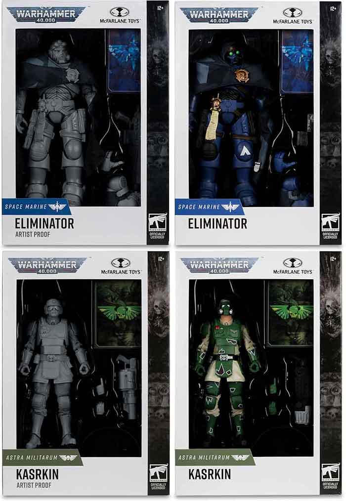 Warhammer 40000 7 Inch Action Figure Wave 9 - Set of 4 (Kasrkin & Eliminator + Artist Proof)