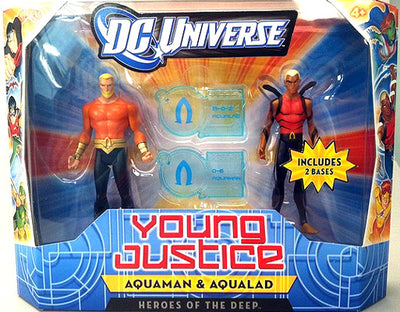 Young Justice 4 Inch Action Figure 2-Pack Series 1 - Aquaman / Aqualad (Non Mint Packaging)